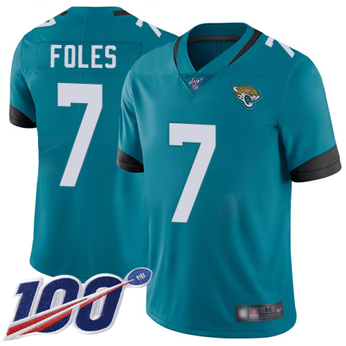 Jacksonville Jaguars #7 Nick Foles Teal Green Alternate Youth Stitched NFL 100th Season Vapor Limited Jersey